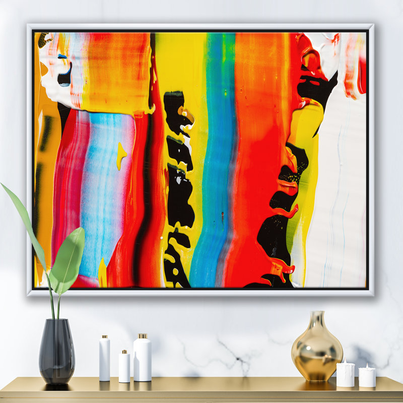 «Thick Brushed Oil Rivers», reproduction d'art sur toile, H 36 po x l 46 po x 1,5 po, Toile blanche encadrée