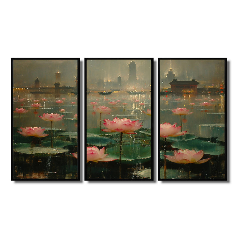 Alfred - Ensemble de salon Lotus, Cadre flottant noir, H 28 po x l 36 po x P 1 po