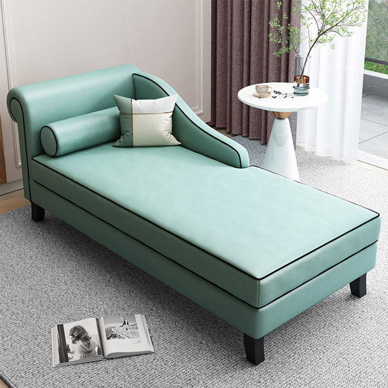 Chaise longue rembourrée Gibeon, Accoudoir à gauche (vu de face), Cyan