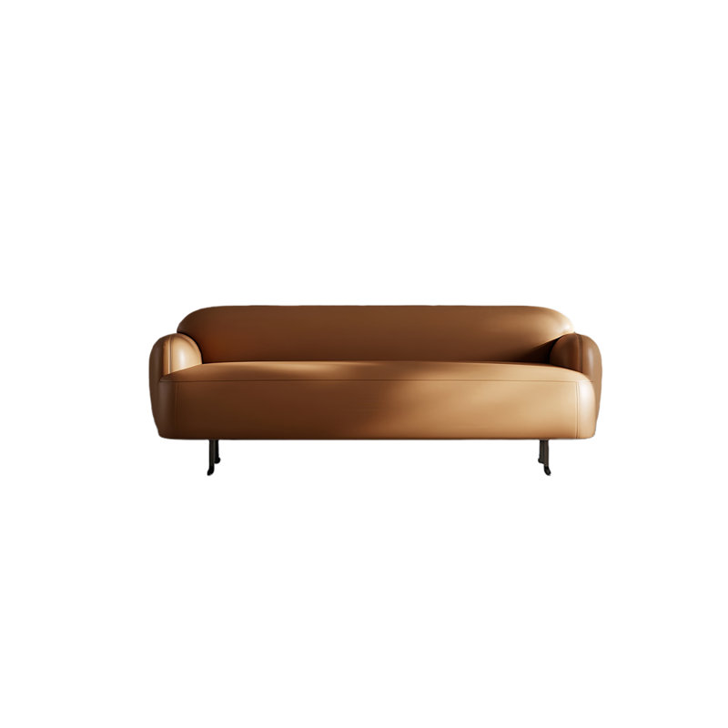 Banc rembourré en cuir Venitta, Orange, H 23,22 po x l 47,24 po x P 21,65 po