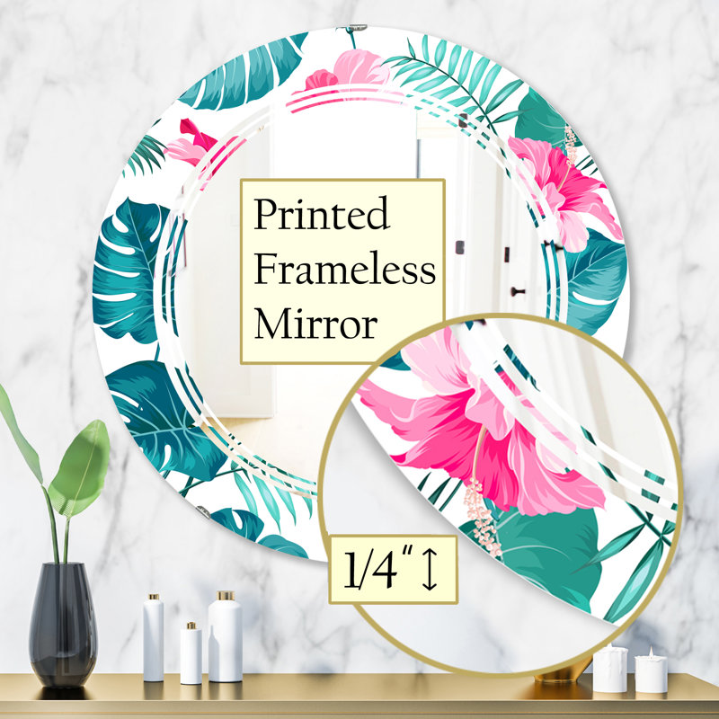 Miroir mural Triple C, H 31,5 po x l po, Triple C botanique et fleurs tropicales