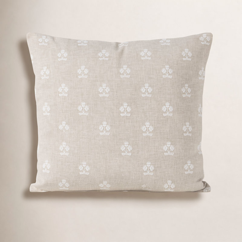 Housse et insert de coussin Hamachi, Carré 22 po, Polyester, Linen Beige Floral
