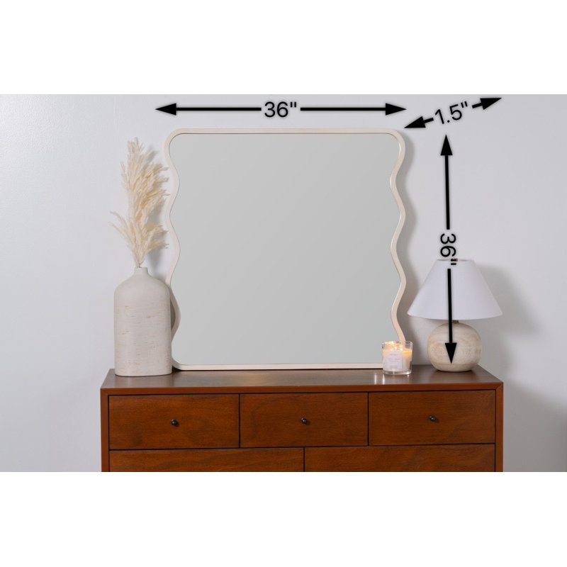 Solid Wood Wavy Mirror