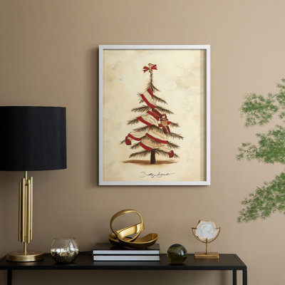«Christmas Holiday Art CDLX III», reproduction d'art encadrée - bois massif