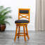 Tabouret pivotant à dossier en X de 30 po de hauteur, siège en tissu-1113989410