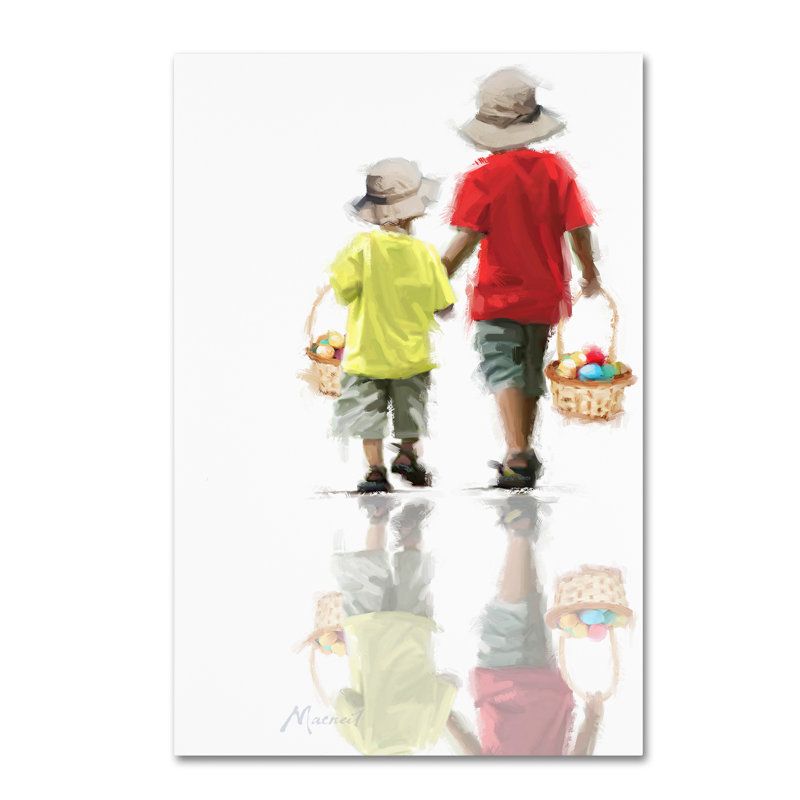 Armand 'Boys with Eggs' Print on Canvas, 19" H x 12" W x 2" D