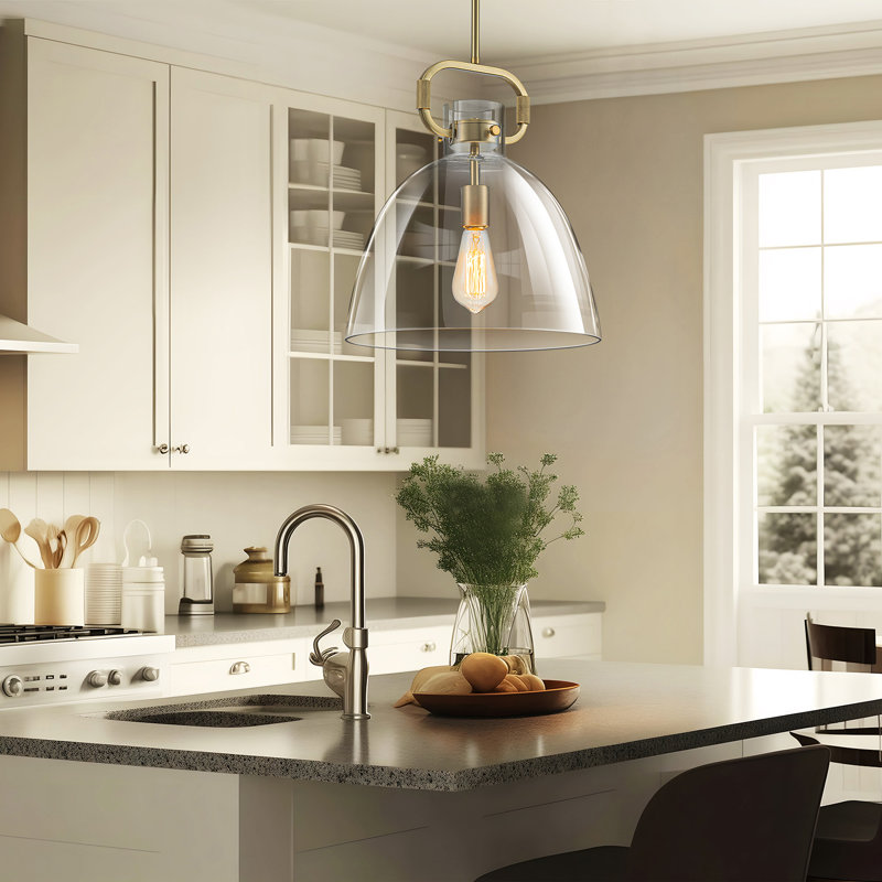 Rooker 1-light Industrial Pendant Light With Clear Glass Shade