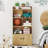 Freestanding Bookshelf with Doors 2 Storage Cabinets and 5 Cubbies 2 Anti-tip Kits Natural