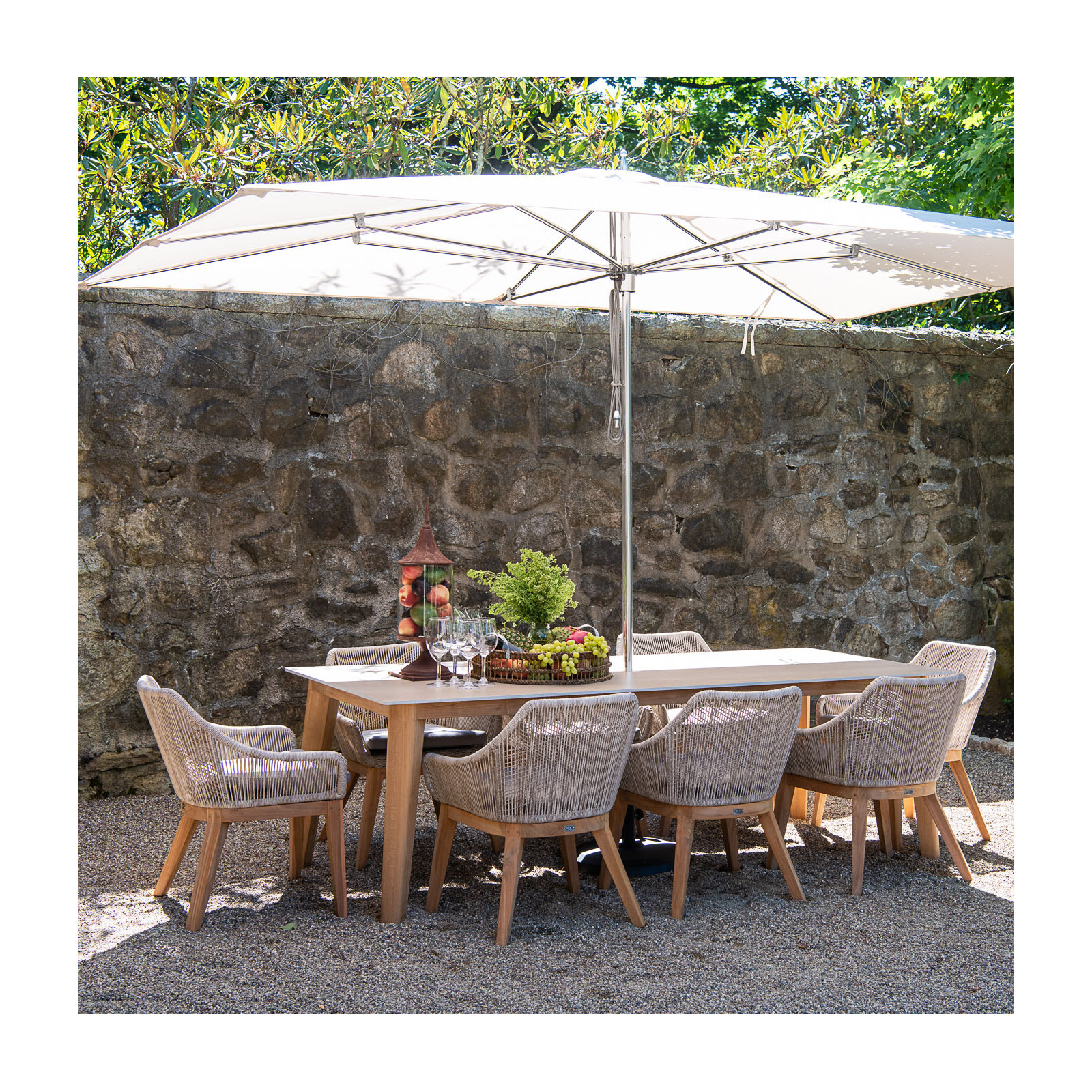 Dalton Wood Premium All-Weather Wicker Outdoor Dining Armchair with Cushion