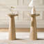Table de bout ronde moderne Oxner avec plateau en marbre véritable et chêne-50974897