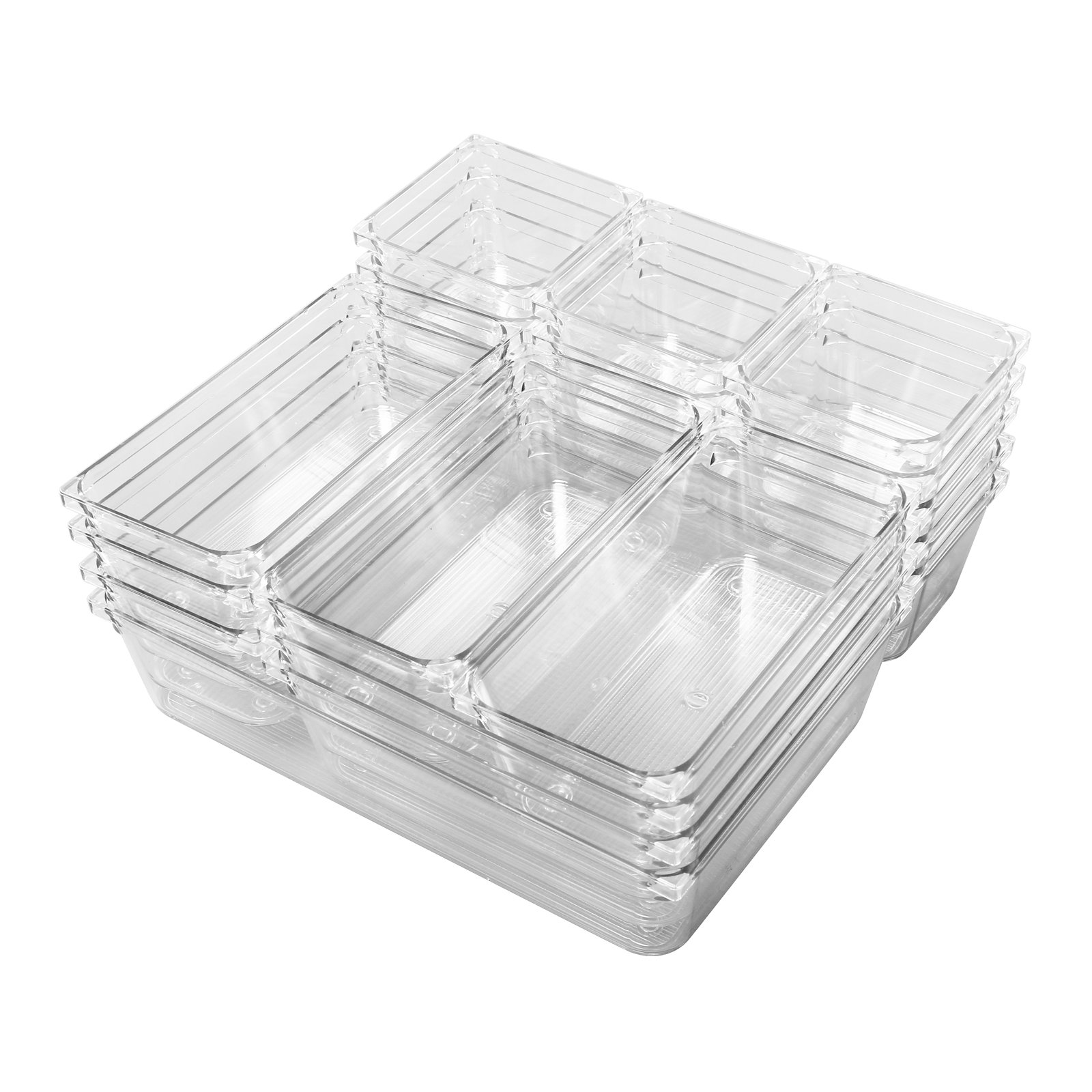 Sorbus Skin Care Organizer, Storage Bin Drawer Organizers for Cosmetic, Clear Stackable Containers for Bathroom, Vanity (4-Piece Set)