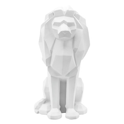 Juzefa Geometric Polyresin Lion Figurine - Modern Decorative Sculpture with Sleek Contemporary Design, Stylish Accent Statue for Display