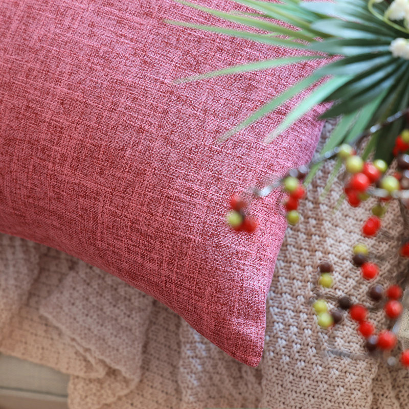 Square Throw Cushion, 18" H x 18" W, Pink, Polyester