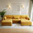 Maelina 5 - Piece Upholstered Orange Corduroy Modular Sectional Sofa with Pillow Back and Removable Ottoman-107665275-107665280