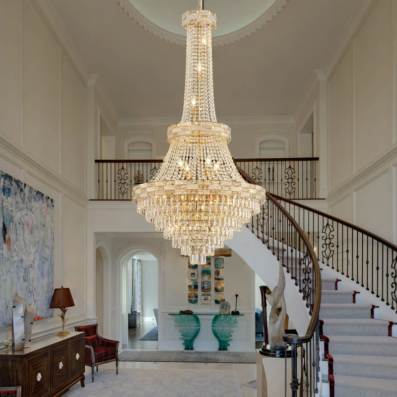 25-Light Dimmable Empire Crystal Chandelier, 25 Lights