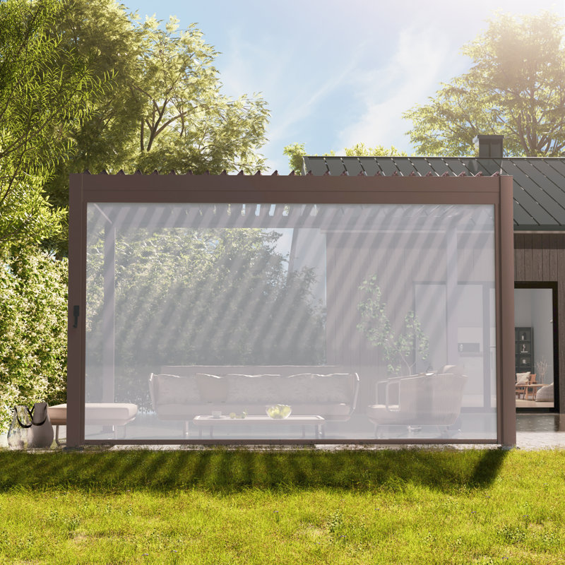 Store à enroulement réglable Pergola Accessoires compatible avec la marque Bonosuki, 13 pi, Brun