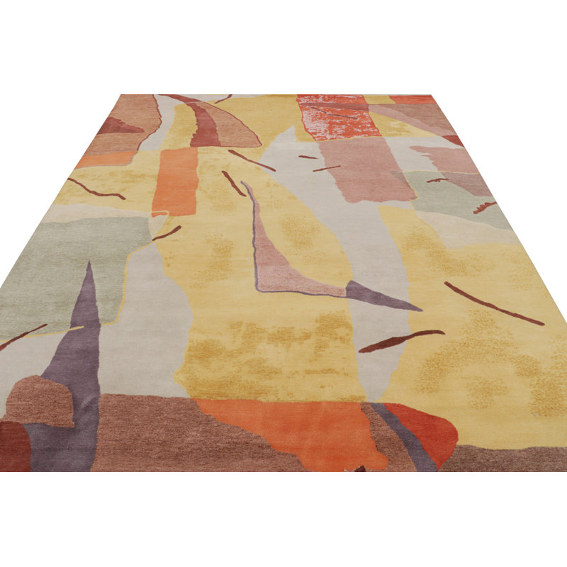 Hand Knotted Geometric Area Rug, Rectangle 15' x 24'