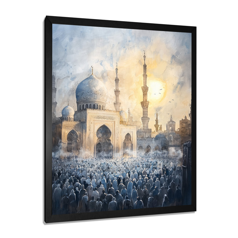 "Prayer Time", Égypte, impression sur paysage, H 32 po x l 24 po, Reproduction encadrée d'une seule photo sans pass, Noir