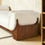 Banc rembourré en velours blanc-69983670