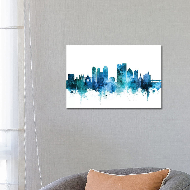 Dayton, Ohio Skyline by Michael Tompsett - Wrapped Canvas Gallery-Wrapped Canvas Giclée, 66.04 cm H x 45.72 cm W x 3.175 cm D