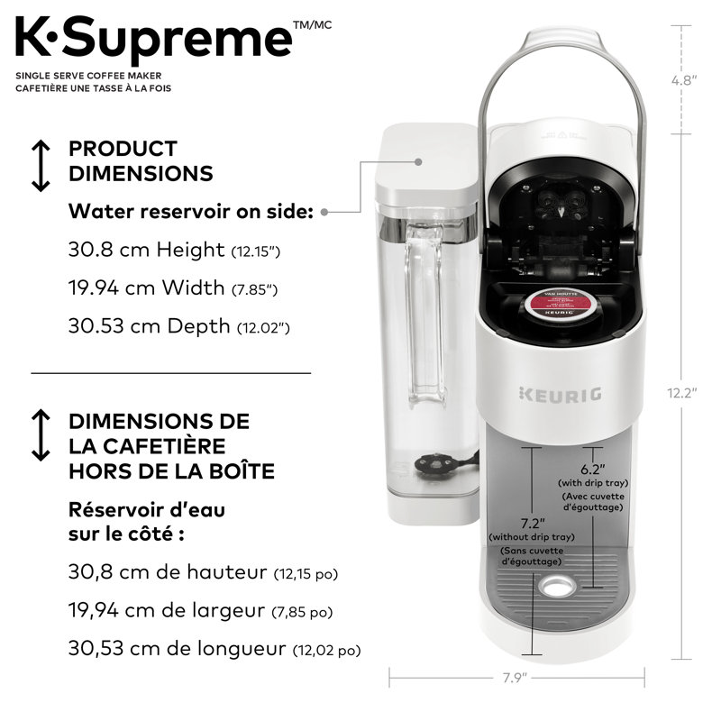Keurig K-Supreme, avec technologie MultiStream, blanc