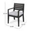 Ensemble de 2 chaises d'extérieur gris foncé avec coussin gris clair-1421819981