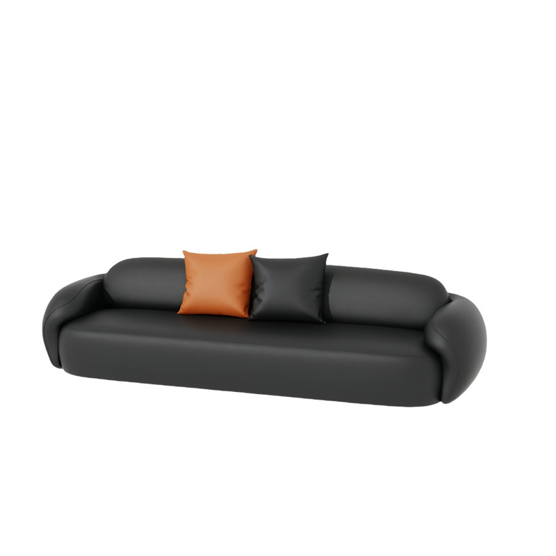 Straight row simple sofa, 29.53" H x 88.58" W x 33.46" D, 3