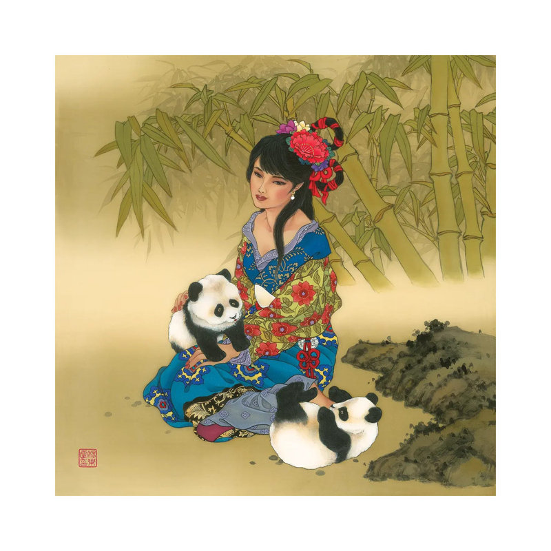 Wolong Valley - Painting on Canvas, Wrapped Canvas, 30.48 cm H x 30.48 cm W