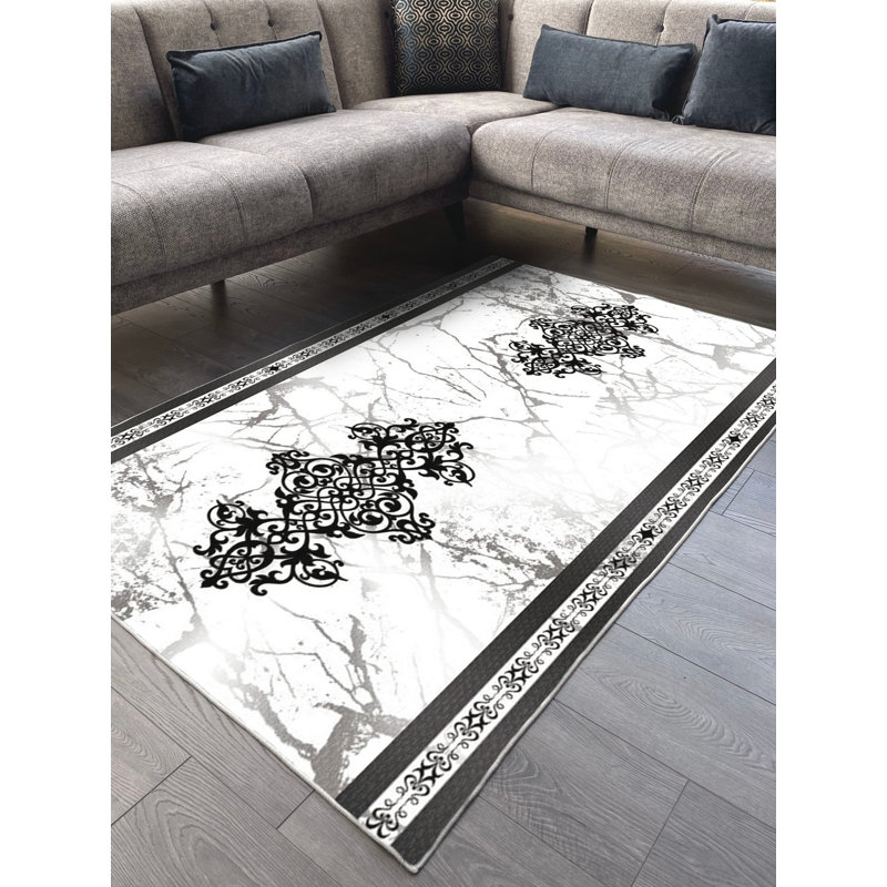 Tapis en coton Joelle, Rectangle 2 pi 7 po x 3 pi 3 po