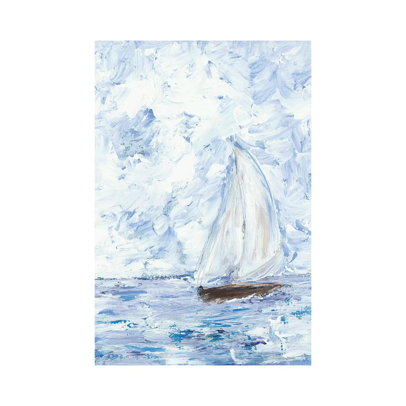 Sailing 1 Piece Painting on Canvas, 45.72cm H x 30.48cm W x 1.91cm D, Wrapped Canvas