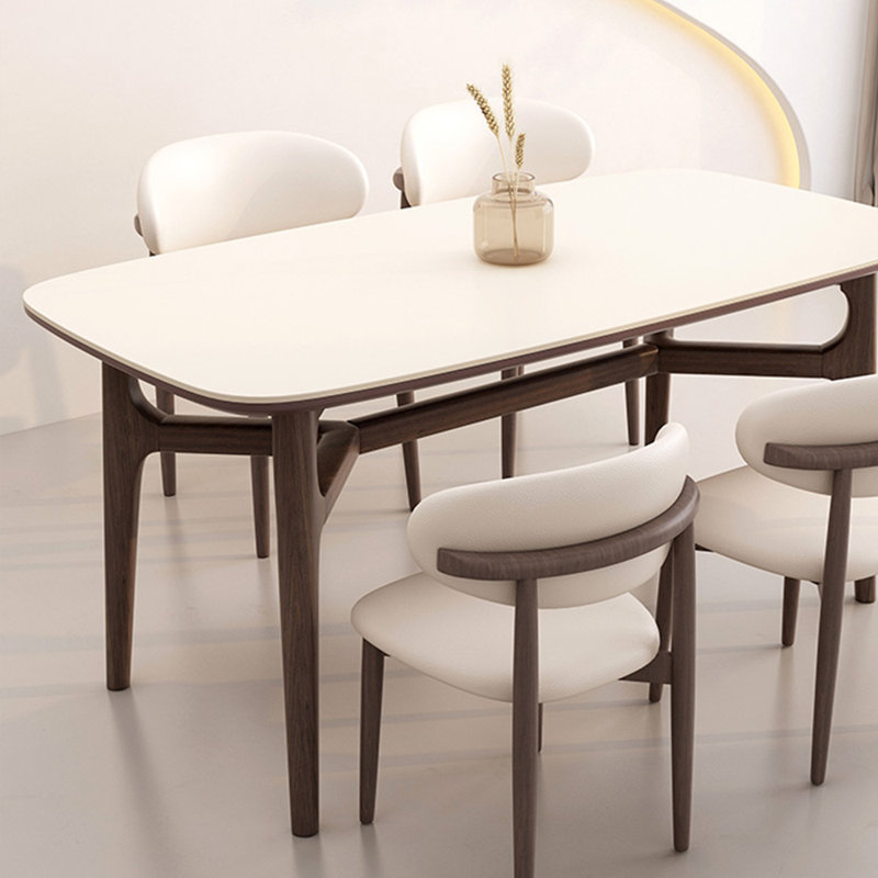 Rock plate dining table and chair combination, H 29,52 po x L 62,99 po x l 35,43 po