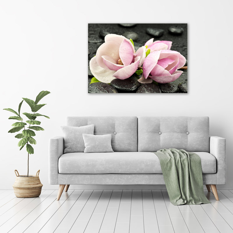 Magnolia Stone Zen - No Frame Print on Glass