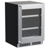 Marvel 24"W. Professional 5.5 Cu.Ft. Built-In Dual Zone Beverage Center - Stainless Steel Frame with Glass