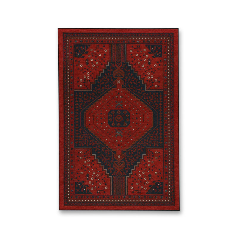 Tapis beige tissé traditionnel Mosso, 3'11" x 5'11"