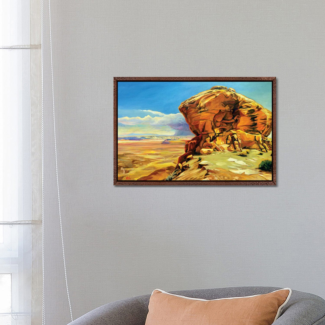 Moki Dugway von Greg Heil - Galerie-verpackte Leinwand Giclée auf Leinwand