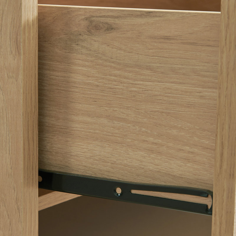 Console moderne 45 po avec 2 tiroirs Dulane, Natural, 45''