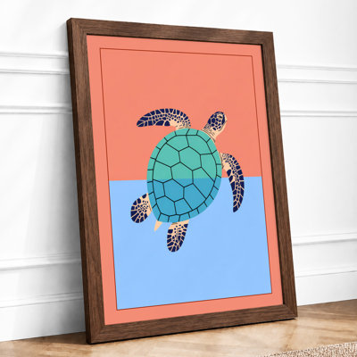 Geometric Sea Turtle Modern - Print