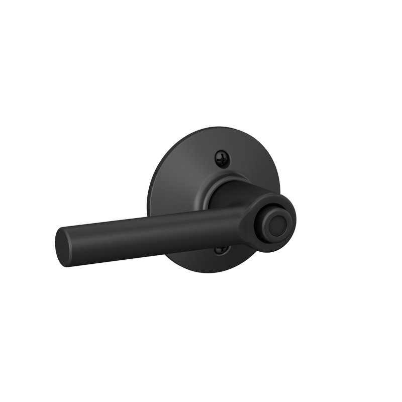 Broadway Privacy Door Lever with Rosette, Matte Black