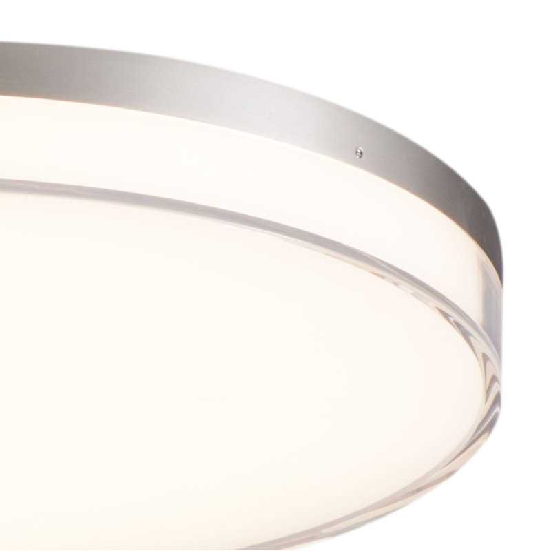 Bupal Acrylic LED Flush Mount, Brushed Nickel, 1.5" H x 13" W x 13" D