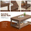 Table basse moderne à bord ondulé avec rangement à 2 niveaux-968081038