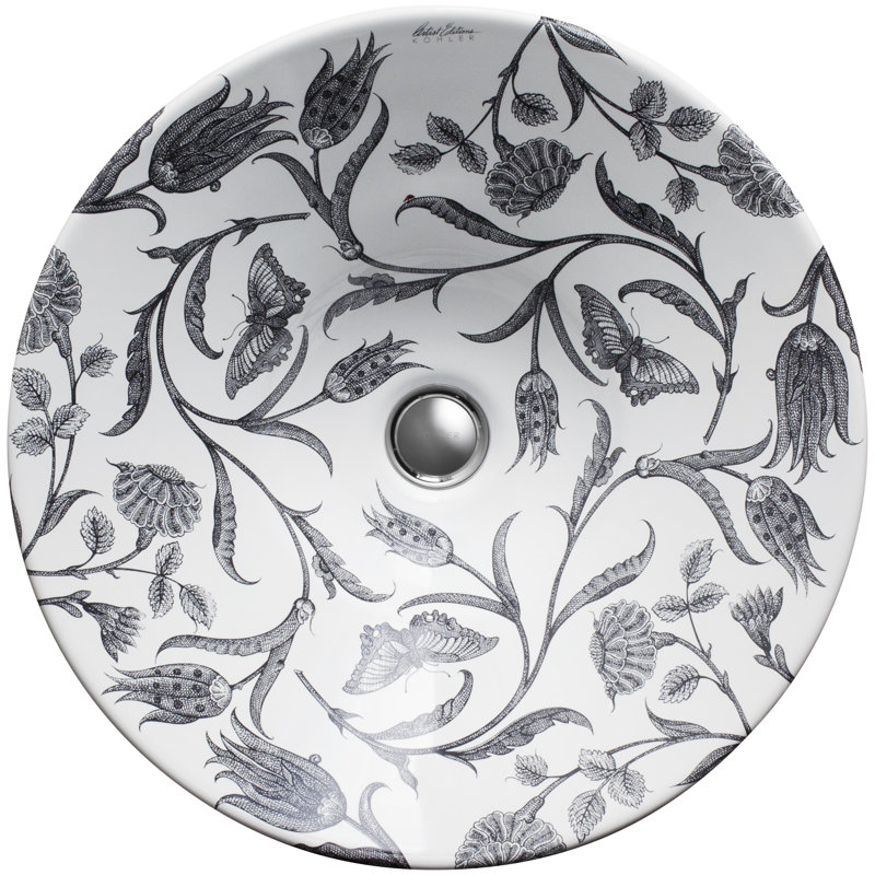 Botanical Study™ Round Vessel Bathroom Sink