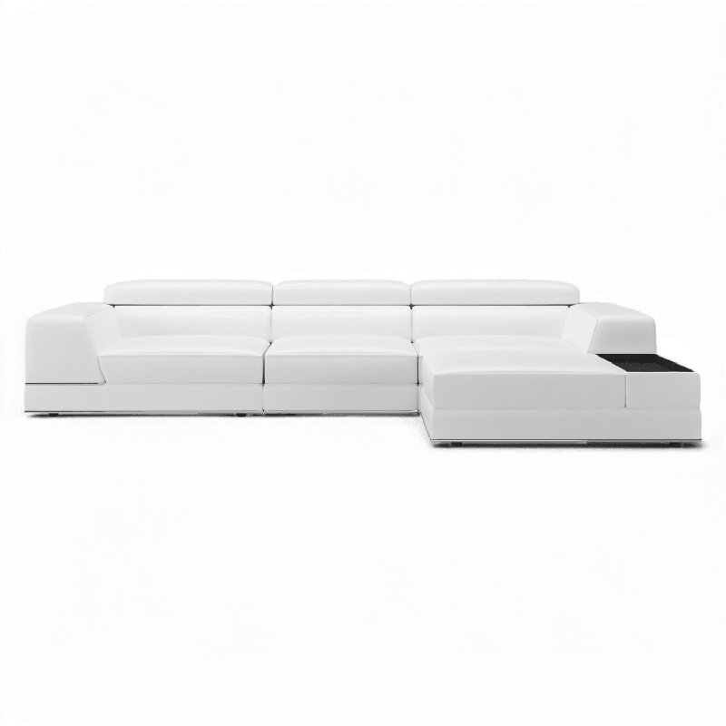 Canapé modulaire Amadeo - blanc, Cuir blanc