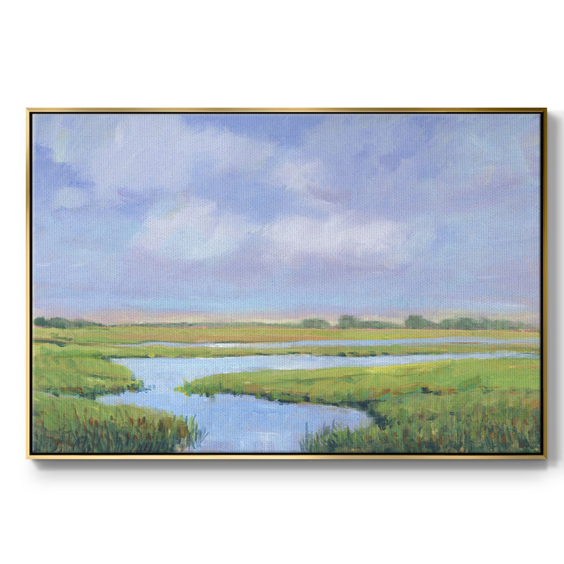 " Summer Marsh II ", Gold Framed, 17" H x 25" W x 2" D