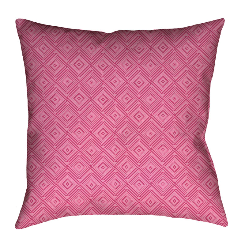 Coussin Katelyn Elizabeth, 26 po x 26 po, Rose, Polyester sergé