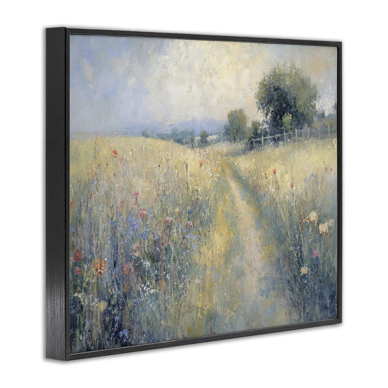 Chemin à travers un champ de fleurs sauvages, estampe numérique, design par LSR Creative Studio, H 11 po x l 14 po