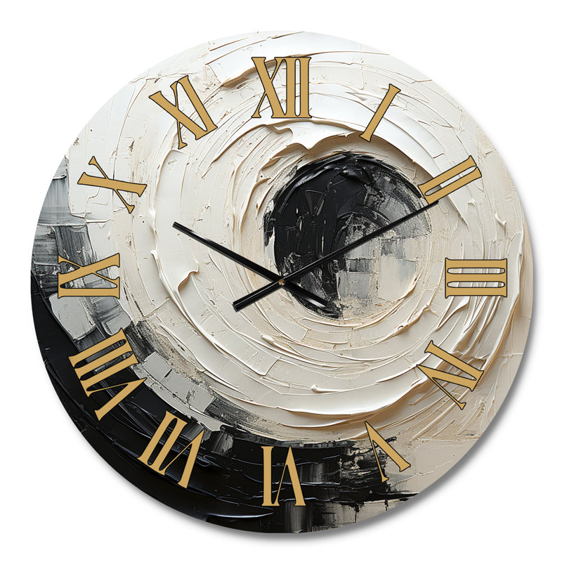 Horloge murale à spirale abstraite, Médium