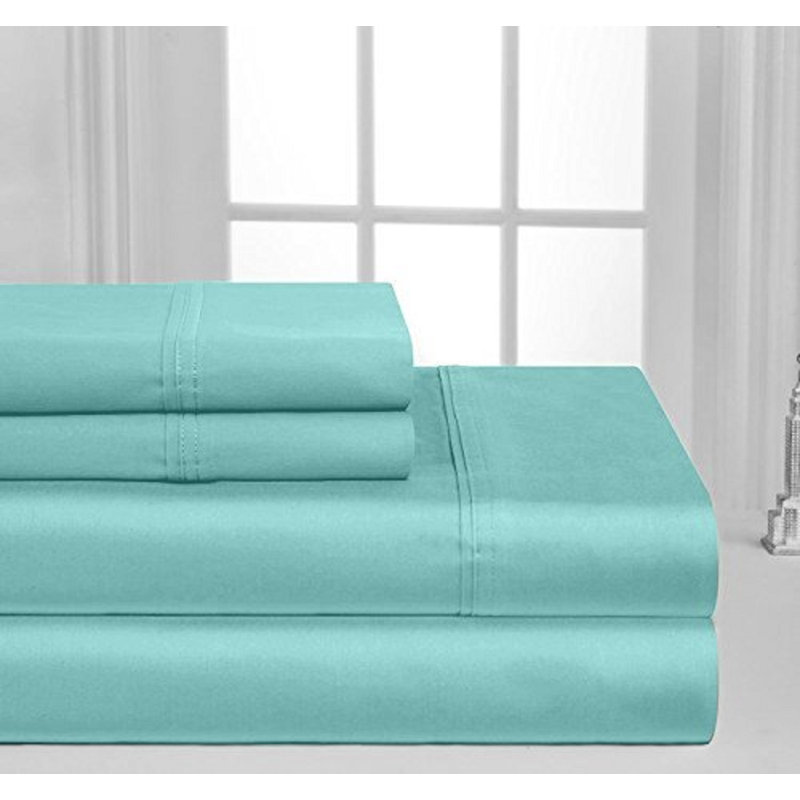 Ensemble de draps Neesa 1200, Ensemble de draps pour très grand lit californien, Aqua