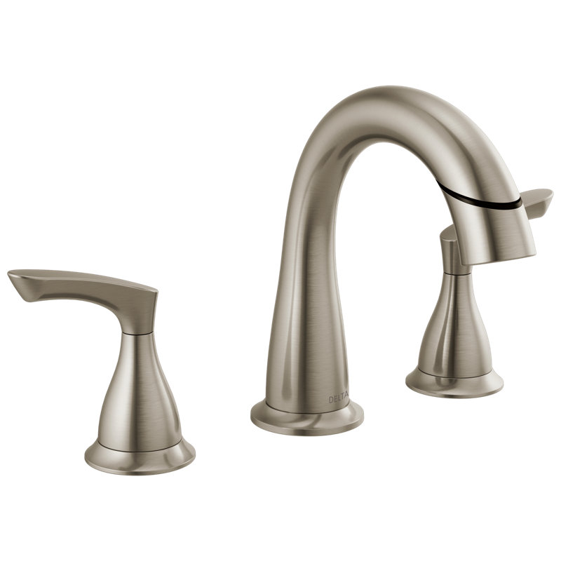 Broadmoor Brushed Nickel Bathroom Faucet with Sprayer, 8 Inch Widespread Bathroom Sink Faucet with Pull Out Sprayer, Push-Pop Drain, SpotShield Stainless
