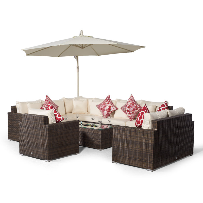 Yancey 5 Seater Rattan Corner Sofa Set