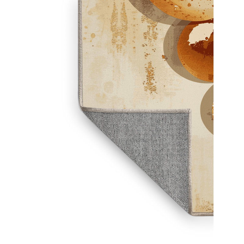 Machine Washable Wilkerson Profiteroles Posh & Luxe Rug in Beige – Beige Binding, 2x5
